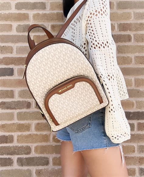 Michael Kors Abbey Jaycee Medium Backpack Vanilla Multi MK 